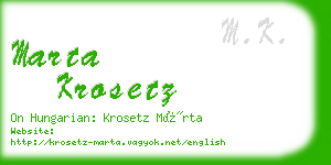 marta krosetz business card